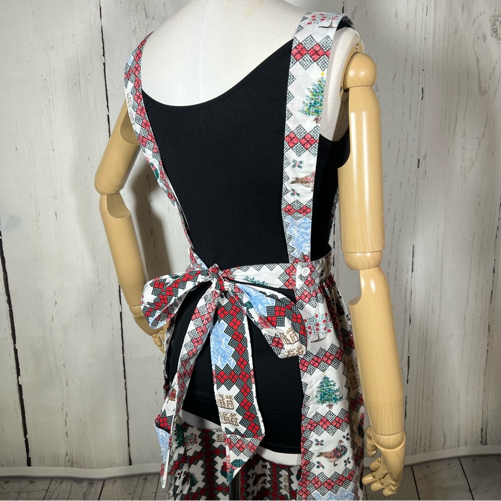 Vintage Reyn Spooner Christmas Kitchen Full Apron Hawaiian Print O/S Like New - Picture 9 of 16